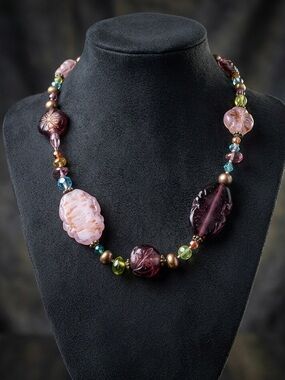 Unbranded Multi-Colored Artisan Glass Bead Necklace